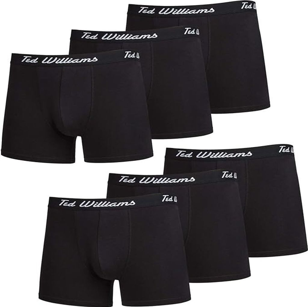Ted Williams Boxershorts Herren, aus Baumwolle, Schwarz, Produktbild 