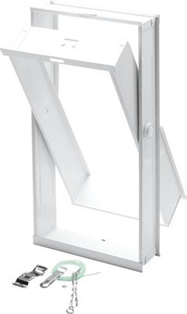 Lüftungsflügel Stahlblech weiß RAL 9016 für Glasbausteine 190 mm x 390 mm