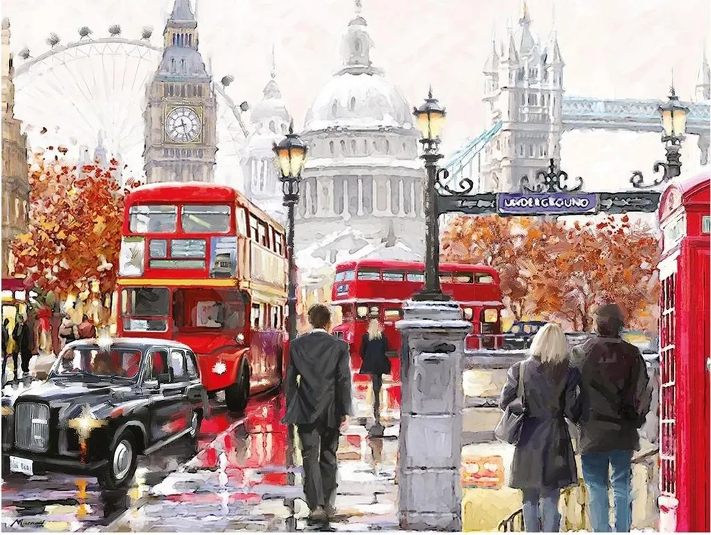 Tableau London Collage Richard Macneil PM13283 Impression Toile 80x60 cm