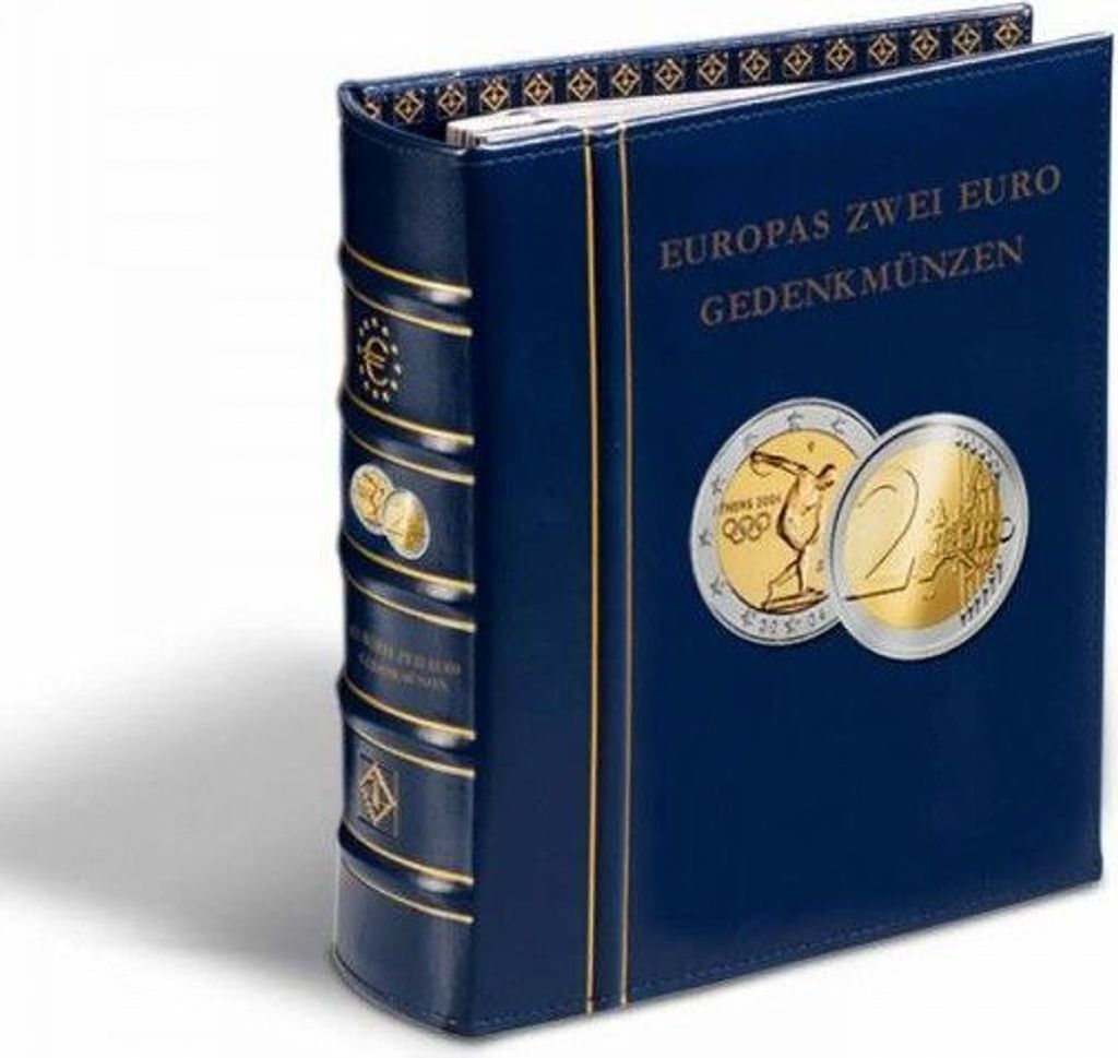 Münzalbum Classic-OPTIMA,Europas 2-Euro-Gedenkmünzeninkl.Schutzkassette , blau, Band 2