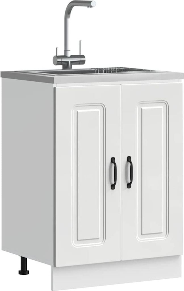 "im Angebot" Spülenunterschrank Kalmar Weiß 60x46x81,5 cm Produktbild 