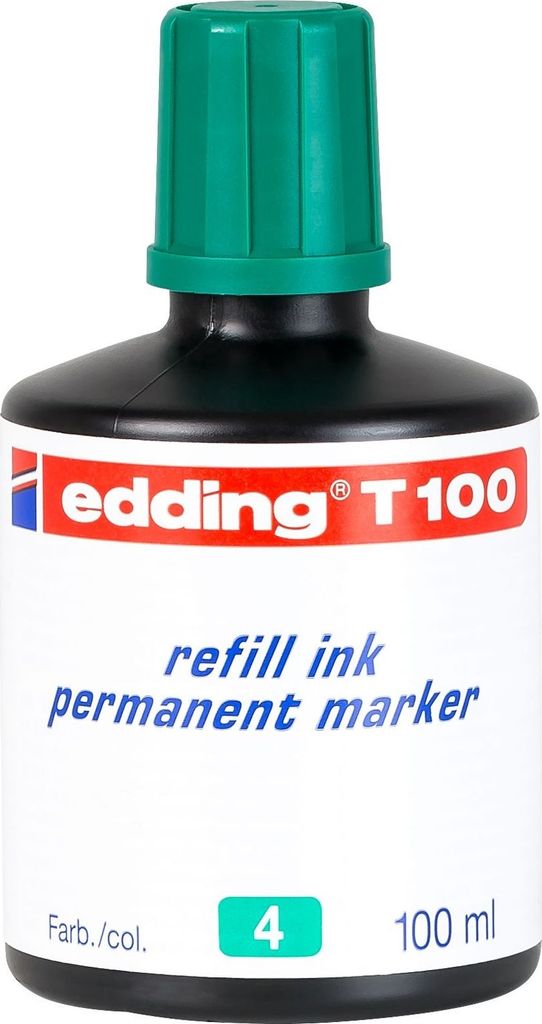 Nachfülltinte edding T 100 für edding Permanentmarker 100ml grün Packung mit 10 Stück