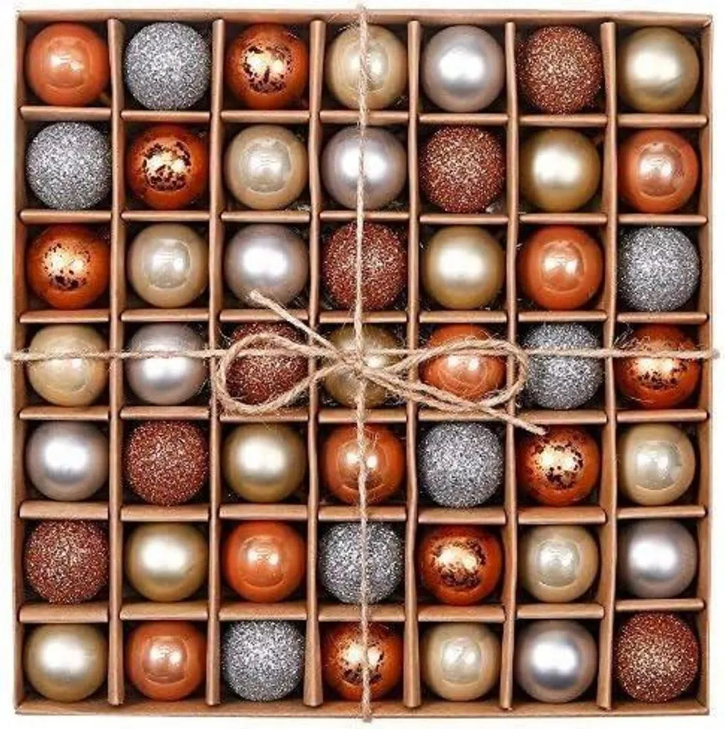 Décoration Sapin de Noël Bronze 49 Boules : Ensemble Complet et Élégant