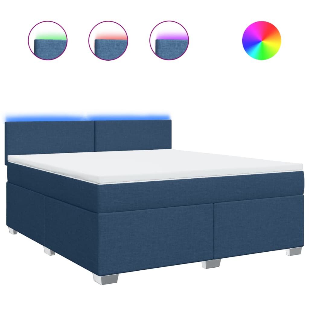 (Robust Möbel)Boxspringbett Modernes/Doppelbett - Polsterbett Erwachsene/r /Kind - mit Matratze Blau 180x200cm Stoff - Klassische Betten DEMö...