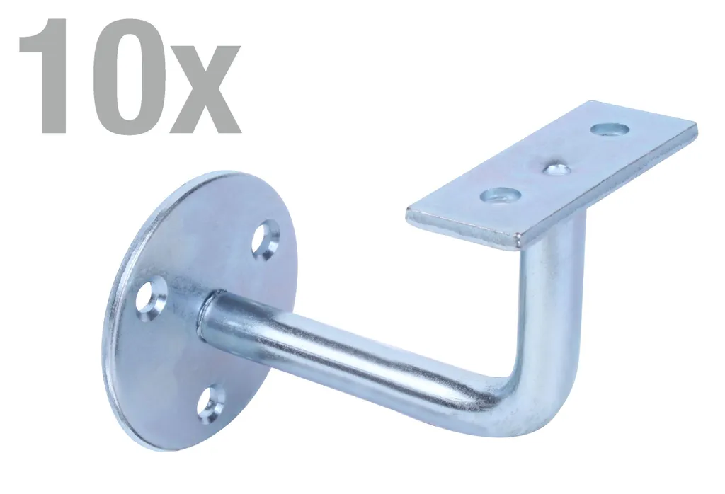 Support main courante galvanisé lot de 10, fixation murale robuste