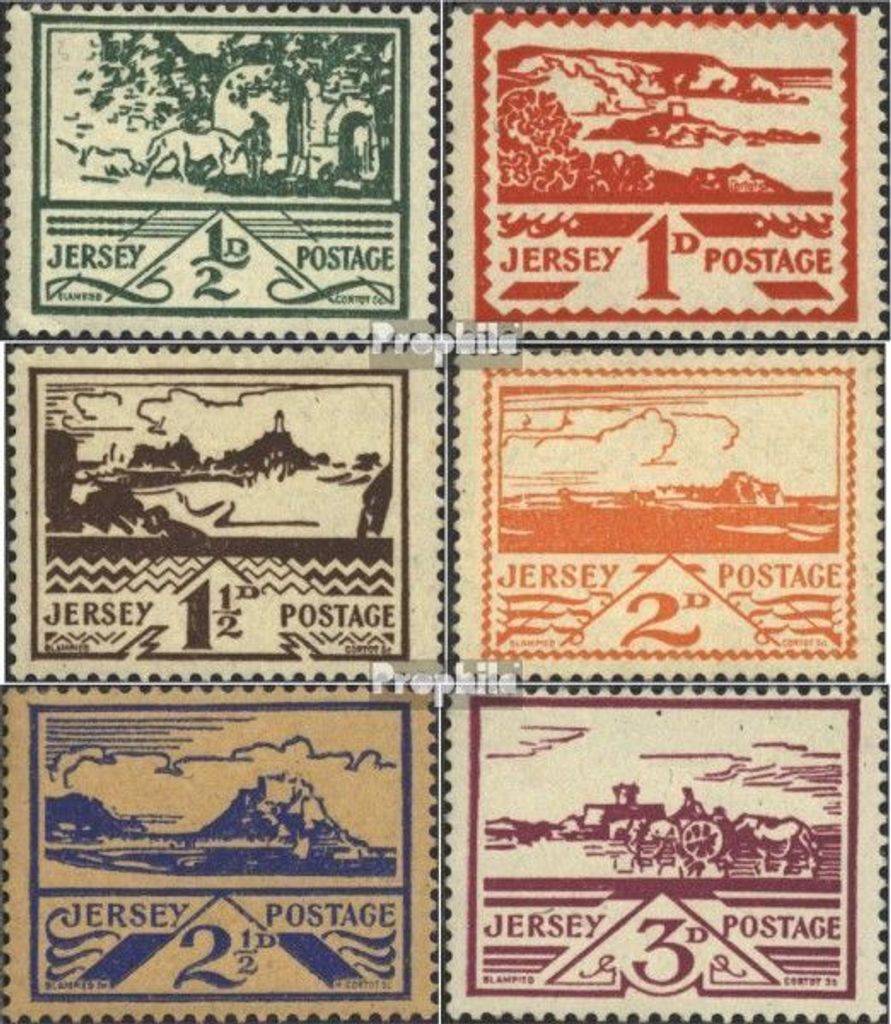 Briefmarken Jersey (Dt. Bes.2.WK.) 1943 Mi 3-8 (kompl.Ausg.) postfrisch Landschaften