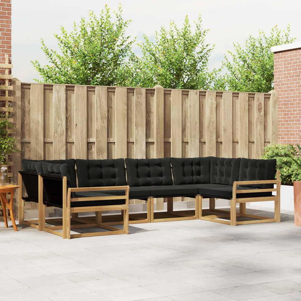 Möbel Outdoor-Sofagarnitur mit Kissen 6 pcs Weiß und SchwarzGartensofas - Gartensofas c3476