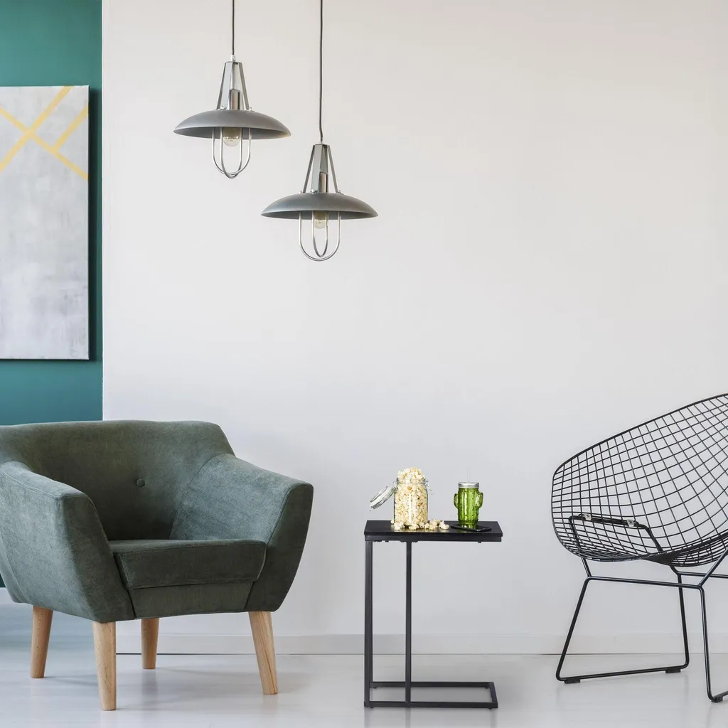 Table d'appoint noire en métal design industriel bout de canapé chic - 3