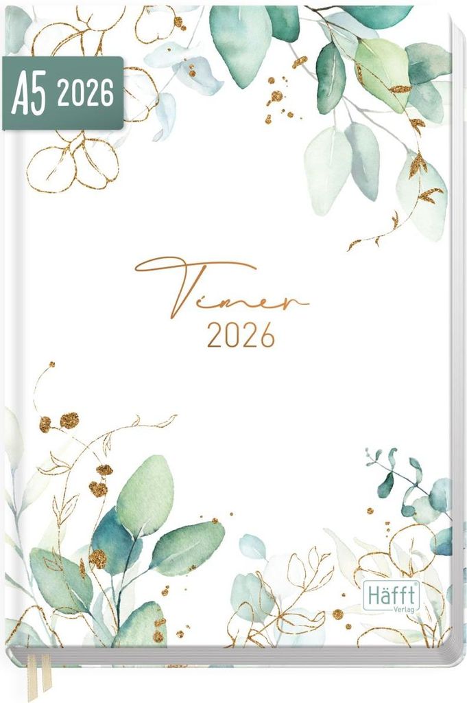 Häfft-Timer 2026 / Jugendkalender / A5 / Blattgold Produktbild 