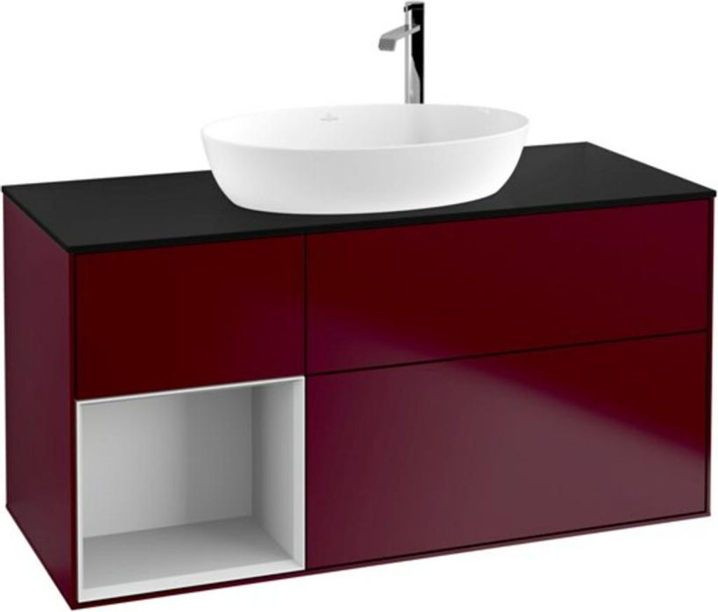 V&B Waschtischunterschrank Finion 120cm, Pl bla m, Reg wh. m Lac, Peo m