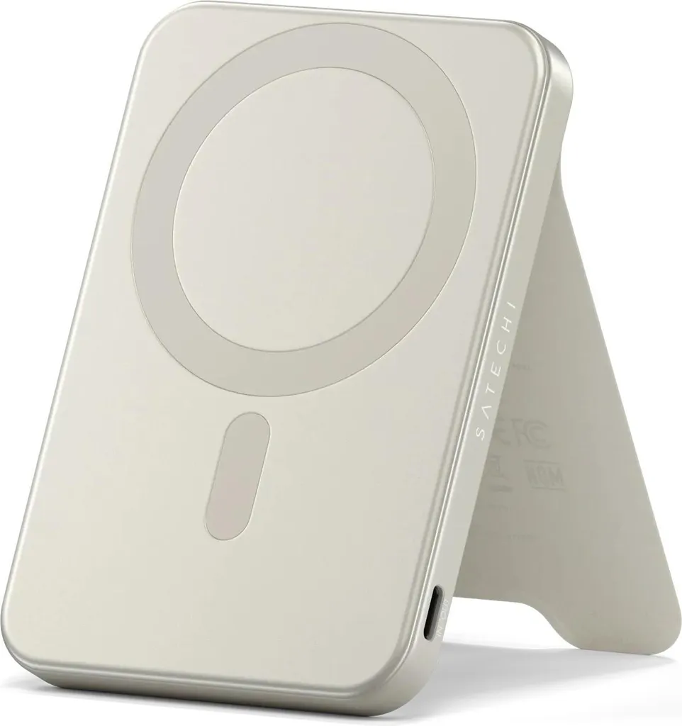 Batterie de Secours pour Voyage Satechi Qi2 - Chargeur Magnétique avec Pied