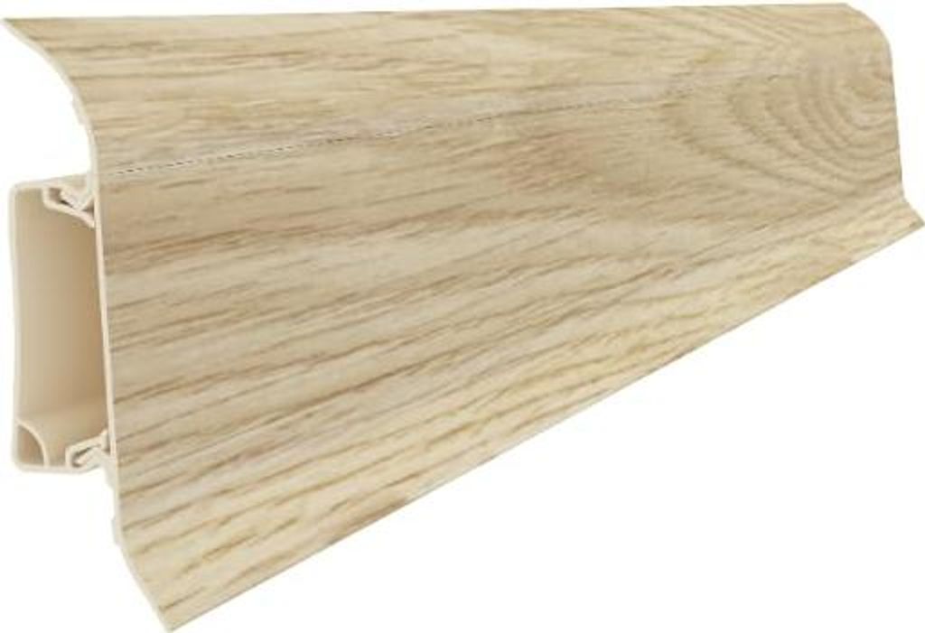 VILO IZZI Sockelleiste - Kunststoffleiste mit Kabelkanal 55x20mm - Wasserfest - Stoßfest - Flexible Kanten - Einfache Montage - Fußleiste - 2,5 m