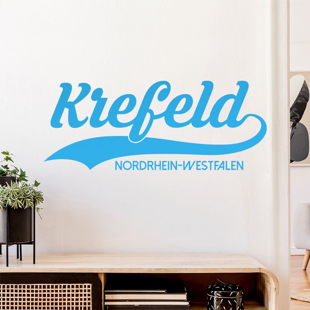 Krefeld - Nordrhein-Westfalen Wandtattoo Wandaufkleber Wall Sticker - Dekoration, Küche, Wohnzimmer, Schlafzimmer, Badezimmer