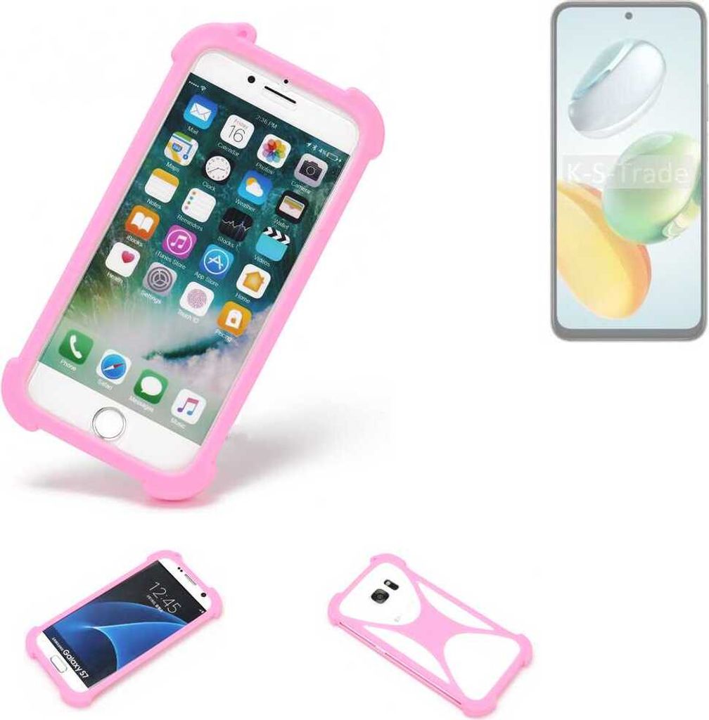 K-S-Trade Handy Hülle kompatibel mit Honor Play 60 Plus Schutz Hülle Bumper Silikon Schutz Hülle Cover Case Silikoncase Silikonbumper TPU Softcase