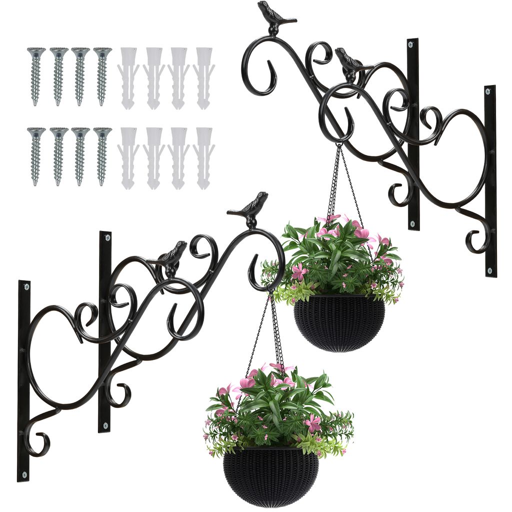 TolleTour Blumenhaken 4er Wandhaken Blumenampel 300x260mm Blatt Blumenhalter Wandhalter Windlichthalter Pflanzenhalter Blumenampelhalter