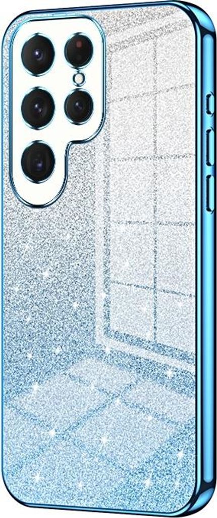 Glitzer Hülle für Samsung Galaxy S25 Ultra - Phonesta Crystal Sparkle Silikon Back Cover - Blau