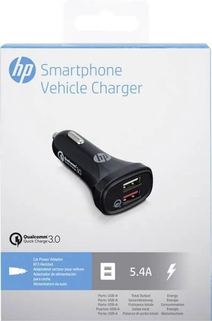 Caricabatterie da auto USB HP originale Quick Charge 3.0 QC 3.0 5.4A 5V-12V 2xUSB