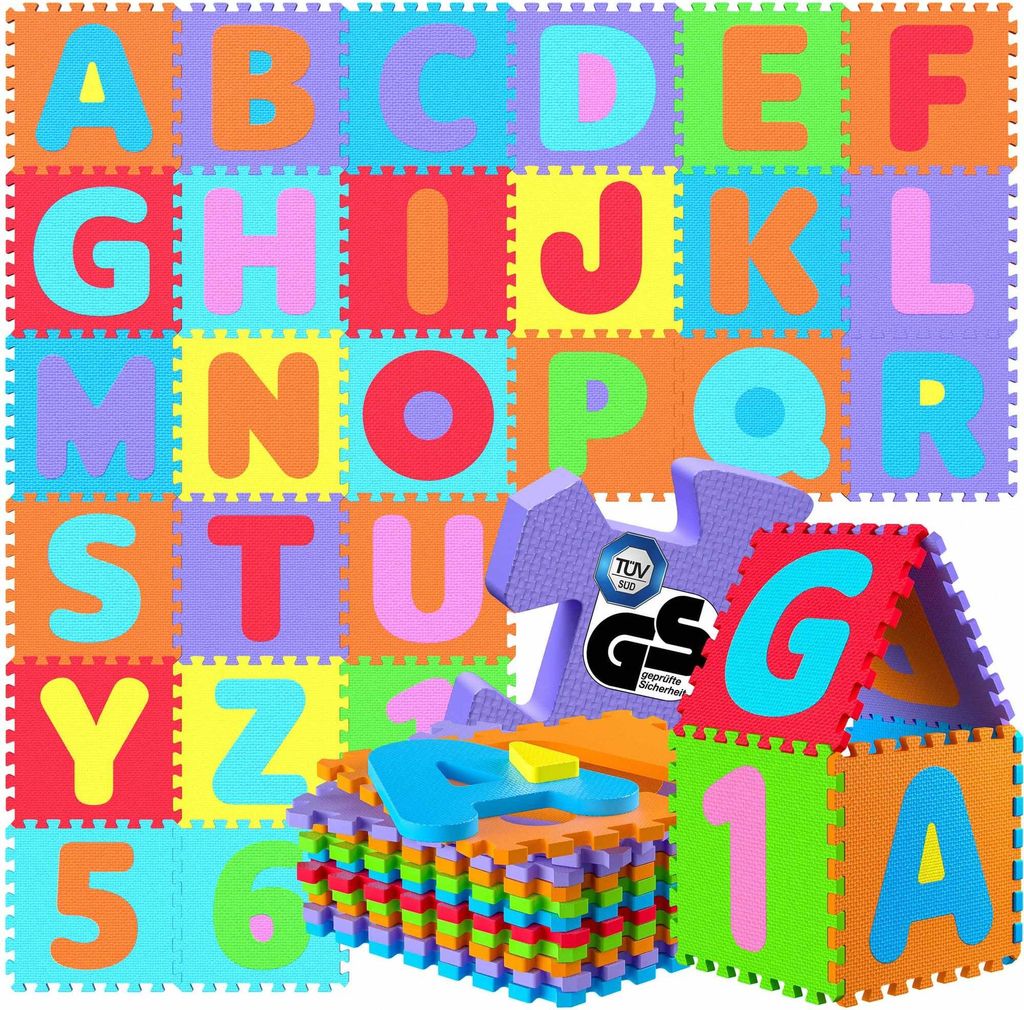 Schaumstoff-Spielmatte, 86-teiliges Alphabet- und Produktbild 