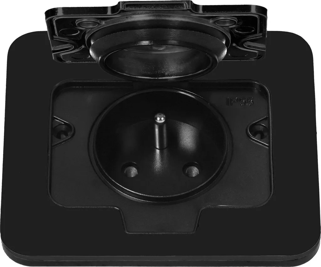 Prise rectangulaire hermétique IP55 noire - Finies les pannes d'humidité