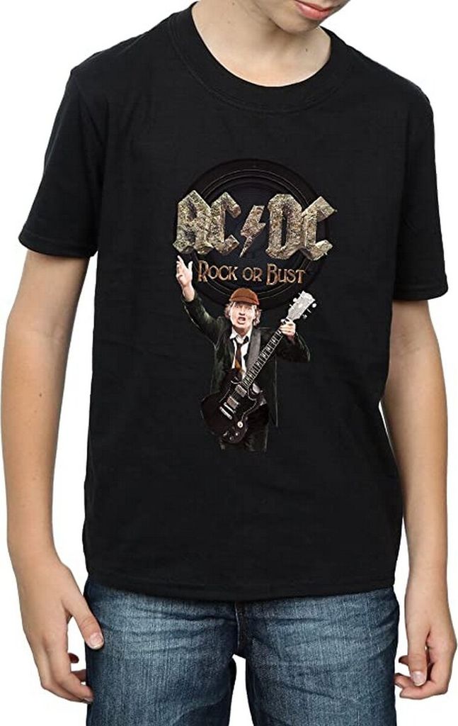 AC/DC - "Rock Or Bust" T-Shirt für Jungen BI718 (128) (Schwarz)