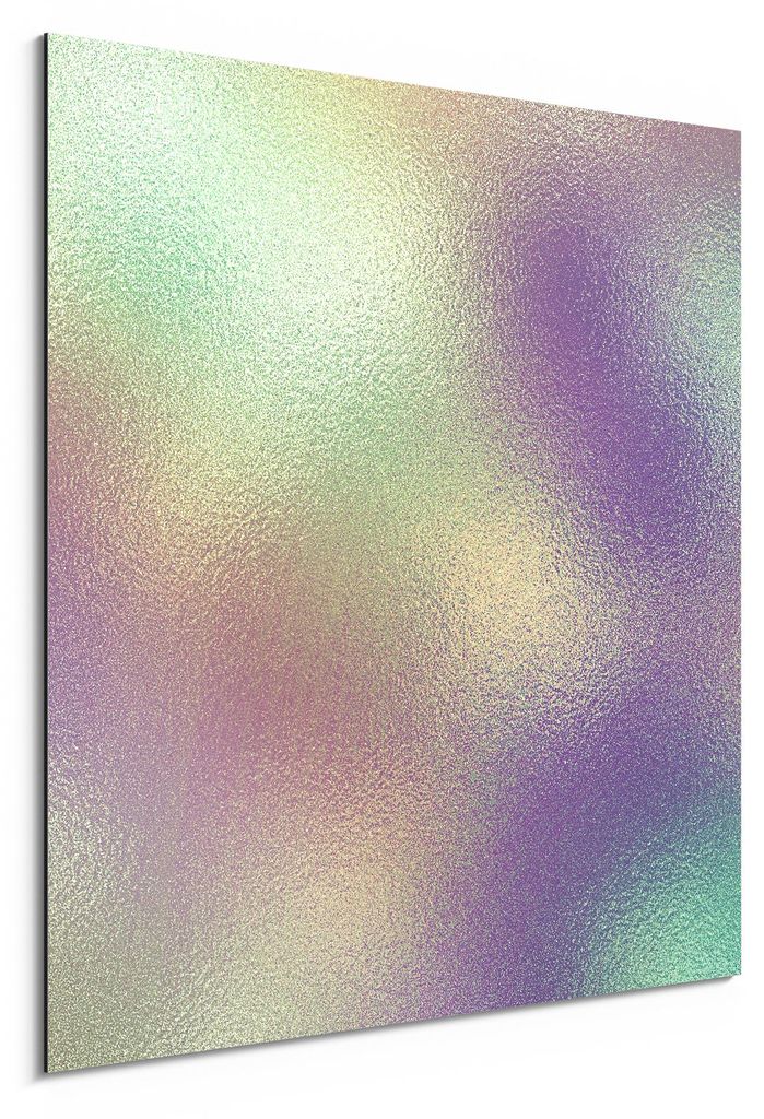DEQORI Alu-Dibond Bild Weiß 30x30 cm 'Soft Glow in Pastell' Wandbild Metall dünn Design