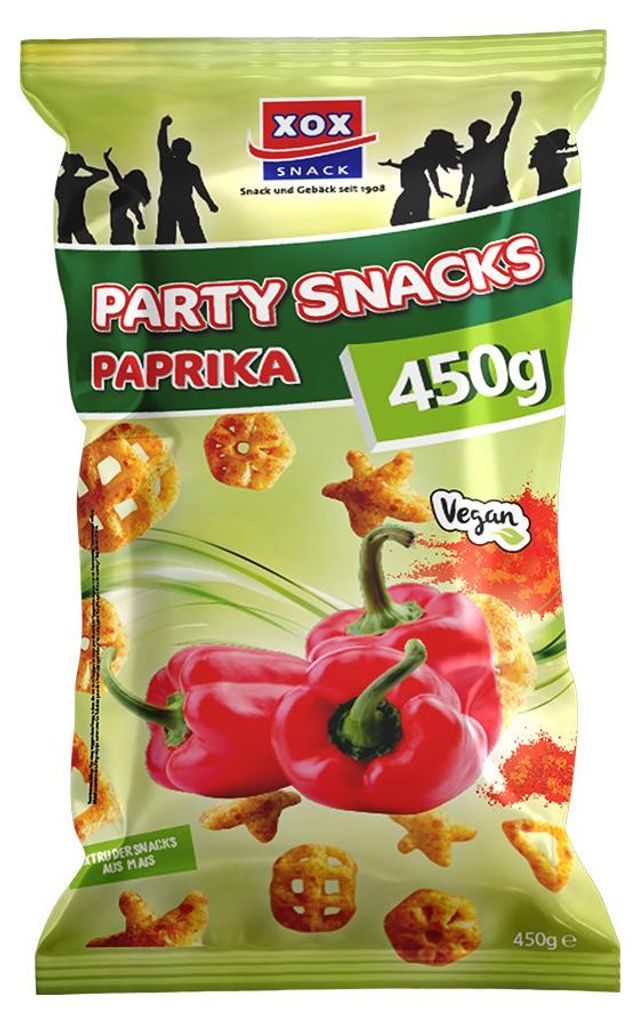 XOX Party Maissnacks mit Paprika Würzung Veganer Produktbild 