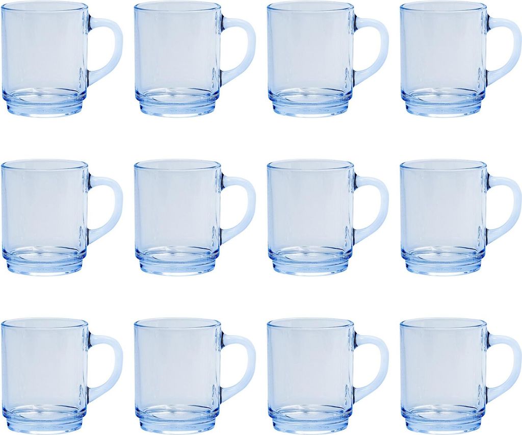 Duralex Versailles Kaffeetassen aus Glas – 260 ml – Marine – 12 Stück