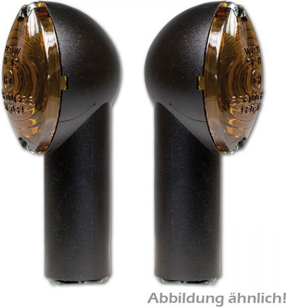 Micro-Blinker, schwarz, kurz, getöntes Glas, 12V/21W Halogen, E-, M10