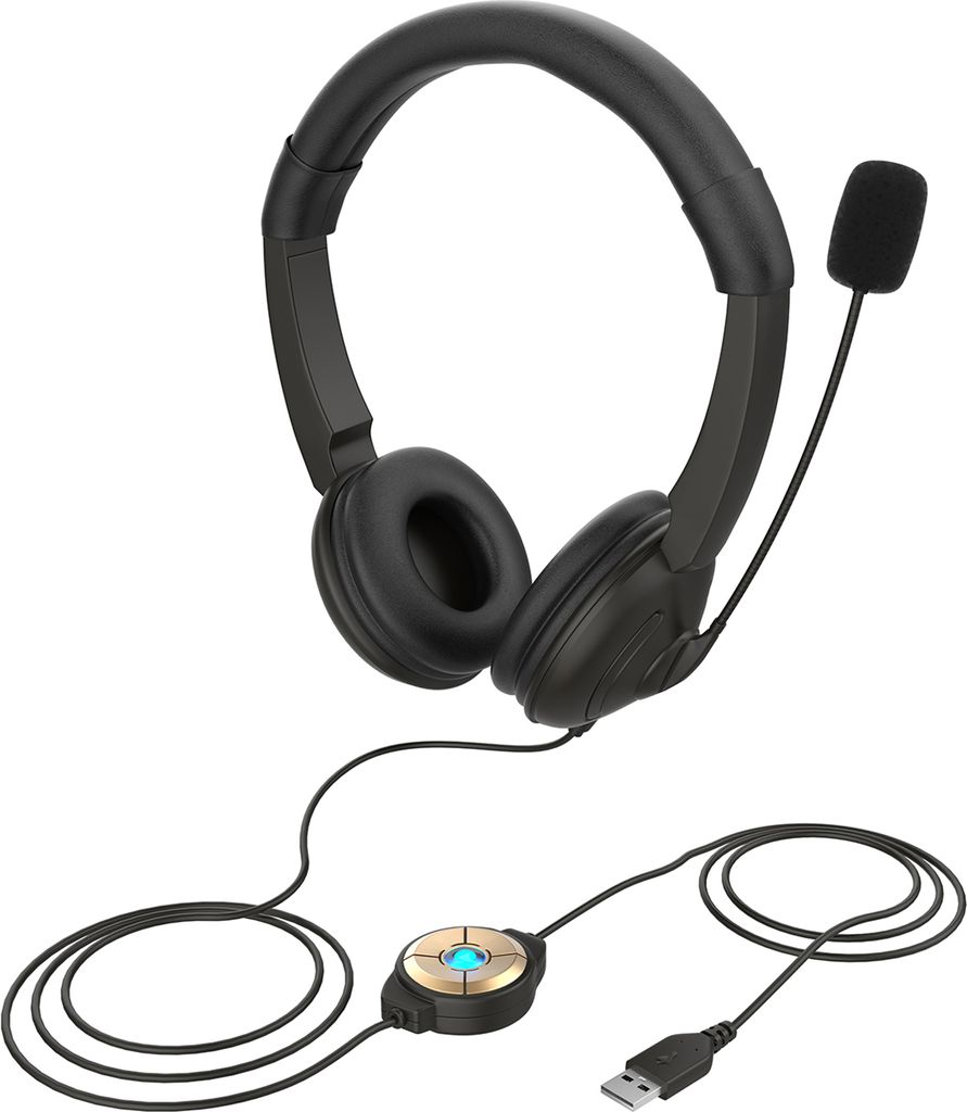 USB-Kabel-Headset mit Mikrofon zur Ger?uschunterdrš¹ckung am Ohr Computer Kopfh?rer Call Center Kopfh?rer Lautst?rkeregler Lautsprecher Mic Mute ...