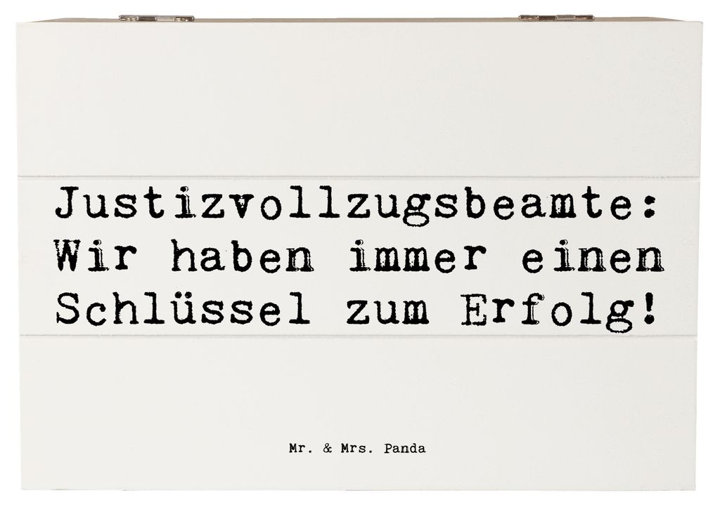 Mr. & Mrs. Panda Holzkiste Spruch Justizvollzugsbeamter Erfolg 22 x 15 cm - Weiß - Geschenk, Berufsliebe, Stolz im Beruf, Kiste, fotobox, JVA, Jus...