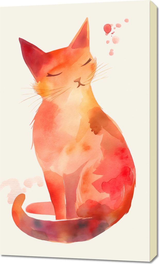 Bild 60x100cm Aquarell Katze