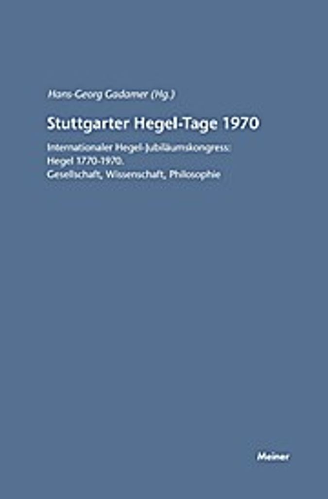 Stuttgarter Hegel-Tage 1970