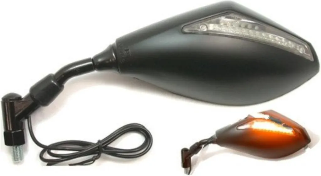 Rétroviseur JMT avec clignotant LED, filetage M10, montage universel