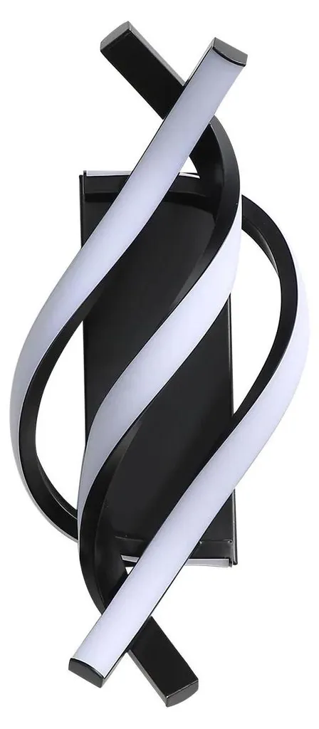 Applique LED 22W noir mat incurvée 3000K éclairage fixe blanc chaud