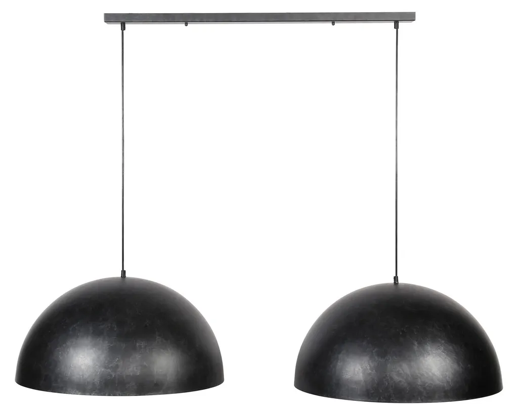 Grand Lustre Dôme Anthracite FURNLUX 142 cm - Éclairage de Plafond Noir