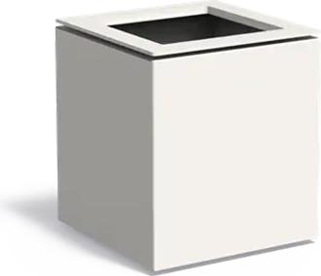 Dipott Pflanzgefäß Domus quadratisch Aluminium RAL 9016 verkehrsweiß Pflanzkübel 53x53x60 cm