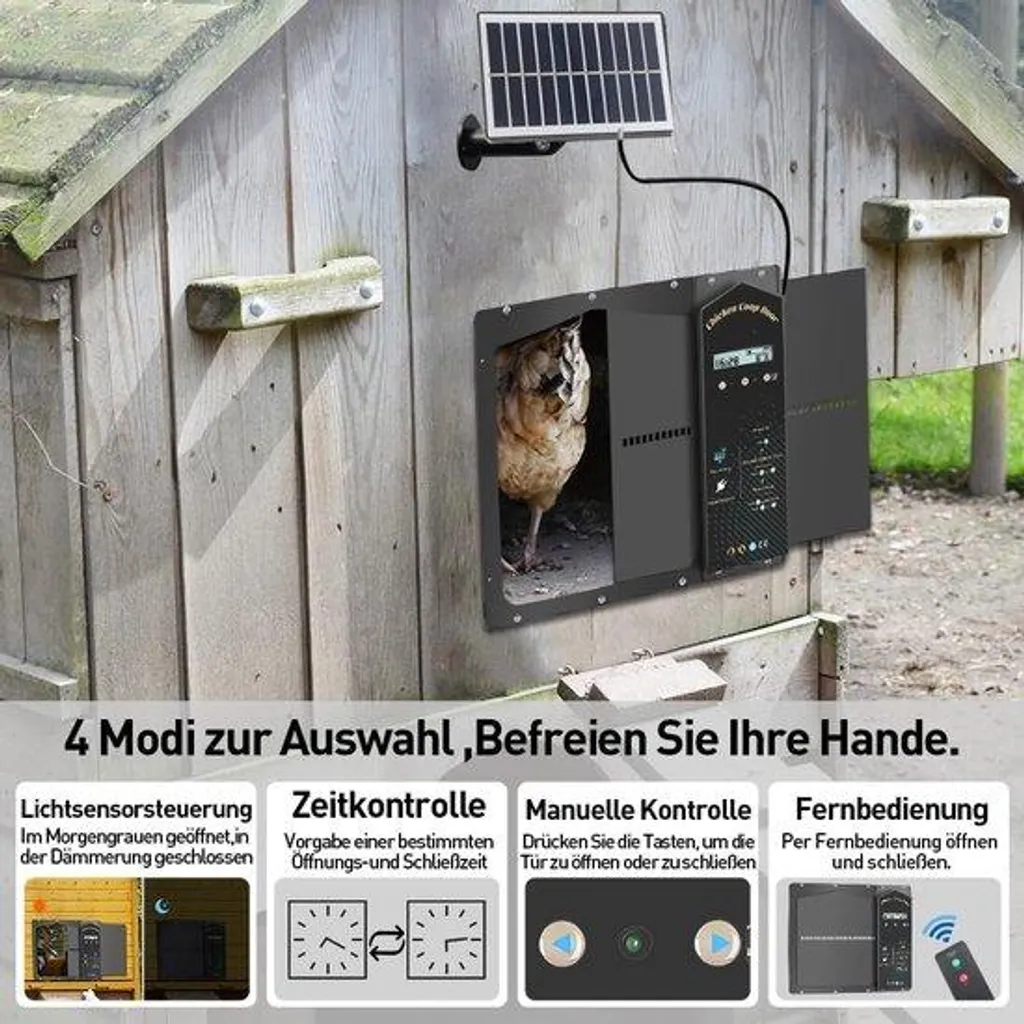 Porte automatique poulailler électrique anti-renard à poser soi-même