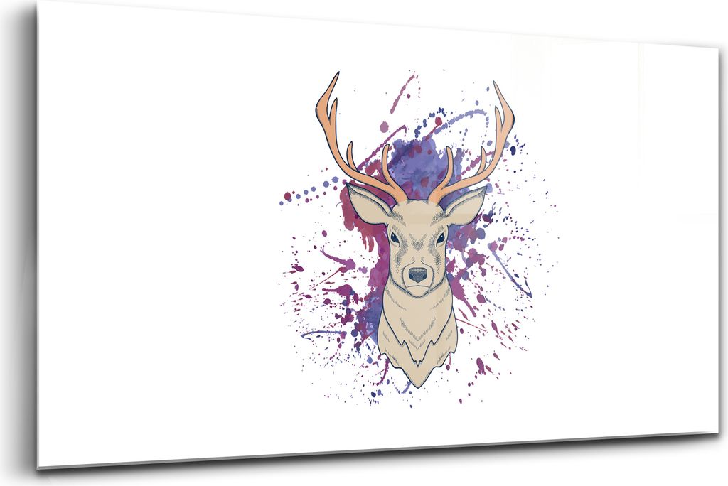120x60 - Glasbilder - Bilder auf Wandbild - Foto auf Glas - Vektor-Illustration eines Hirsches