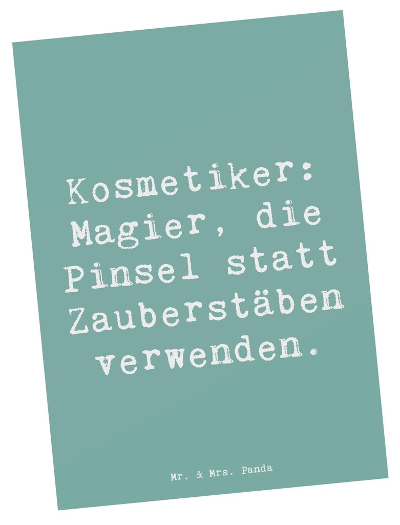 Mr. & Mrs. Panda Postkarte Spruch Kosmetiker Magie - Meeresbrise - Geschenk, Berufsprodukte, Berufsliebe, Verwandlungskraft, Maniküre, handgeferti...