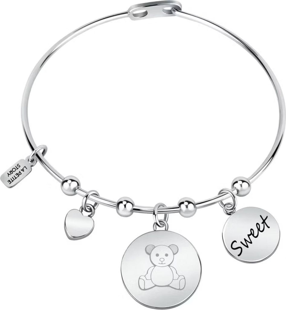 Solid steel bracelet with Family LPS05ASF28 pendants