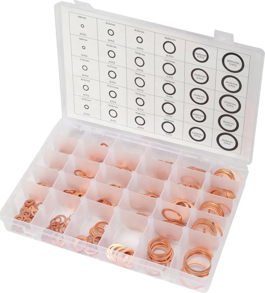 Jeu de rondelles en cuivre 580 pièces assortiment de joints plats
