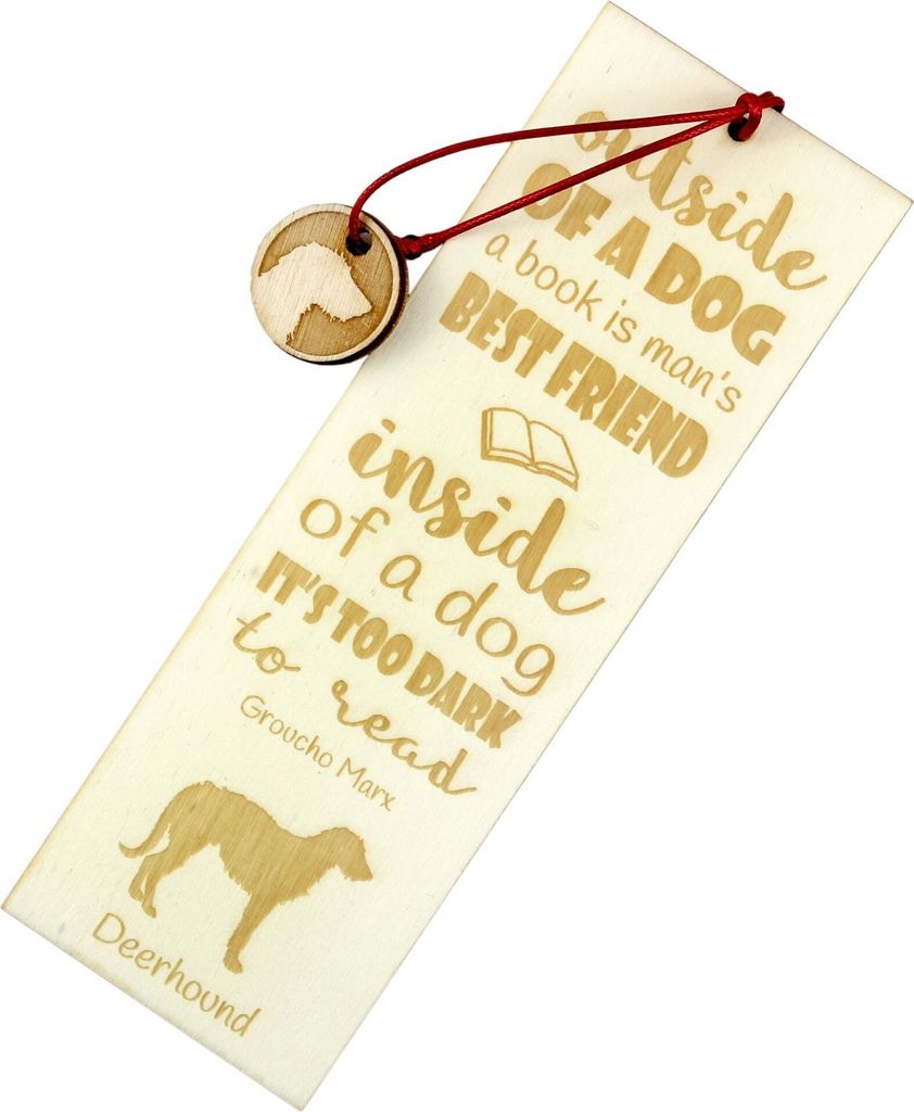 Deerhound, Schottischer Hirschhund, Scottish Deerhound - Lesezeichen mit Hund, personalisiertes Lesezeichen, Geschenk für Bücherwurm von der Mark...