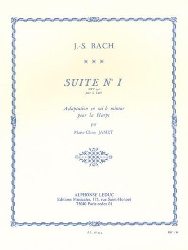 Suite no.1 BWV996 pour luth pour harpe