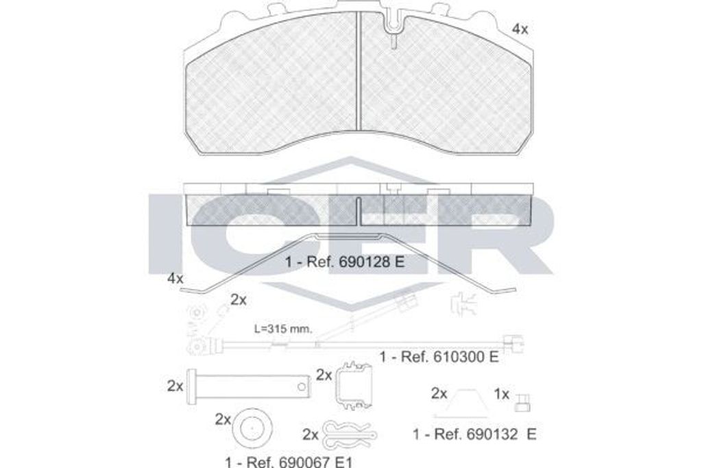 ICER Bremsbeläge Satz Bremsklötze für IVECO EUROCARGO I-III 151194-117