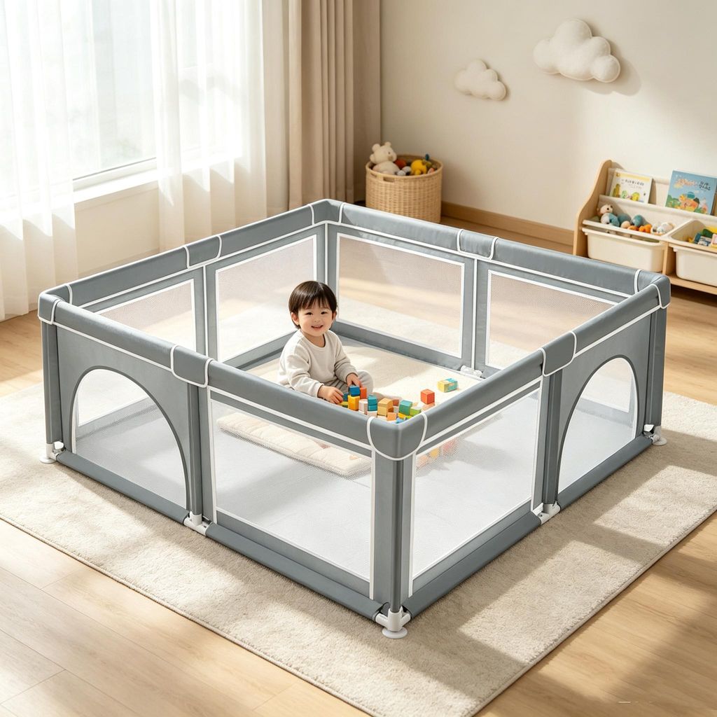 Baby Laufgitter faltbar 180x150cm Laufstall Krabbelgitter Produktbild 