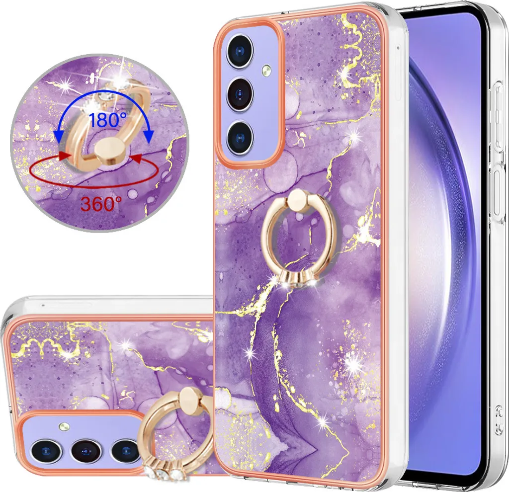 Cover Antiurto Samsung A15 5G/4G Marmo: Supporto Anello e Calzata Pro