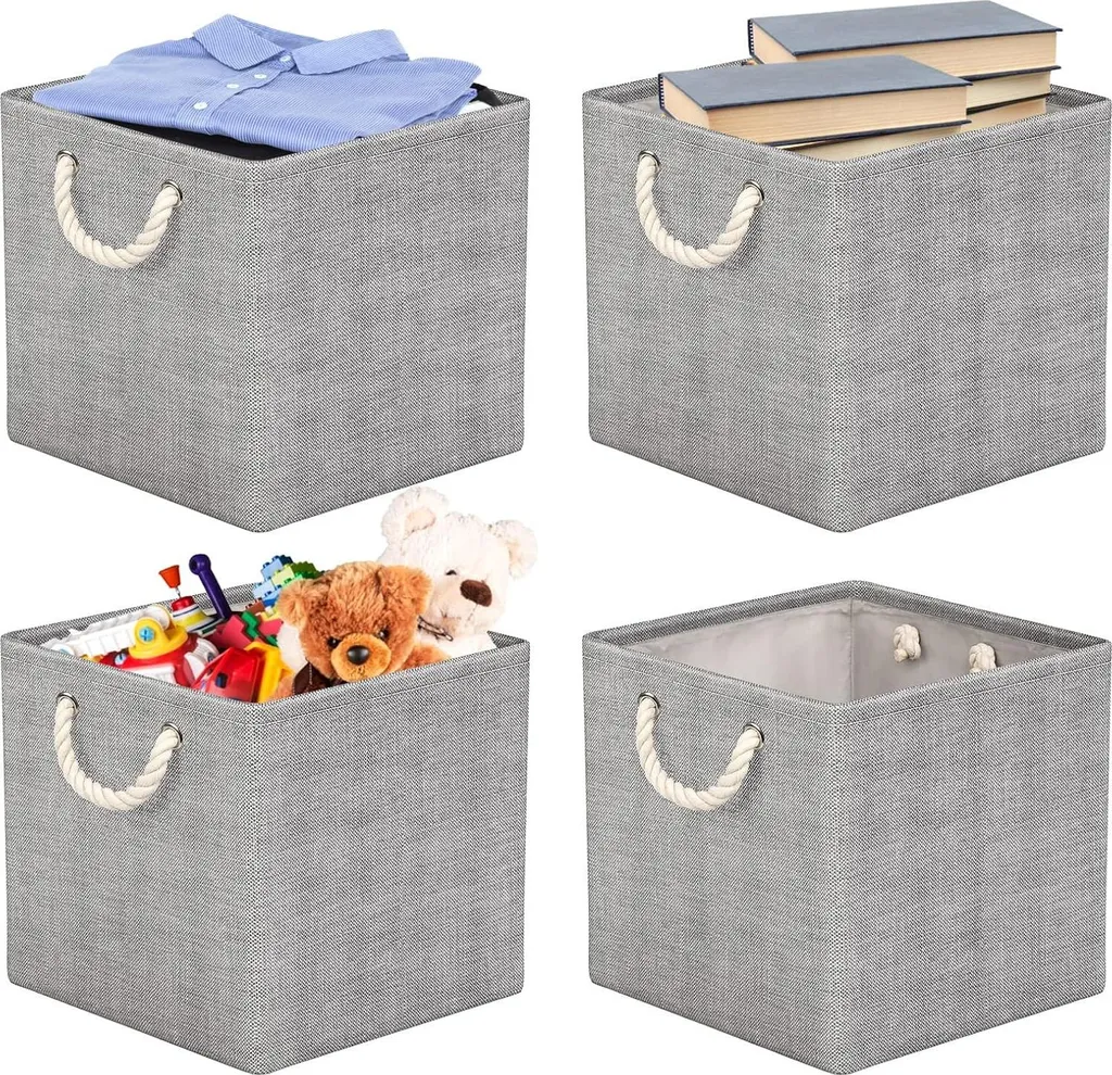 Boîte de rangement tissu grise : la solution pour désencombrer vos étagères