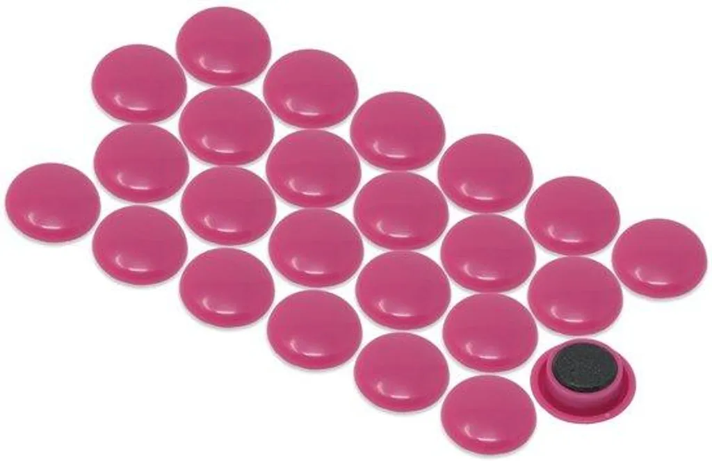 Magnets de frigo roses lot de 24 pour affichage sur tableau magnétique