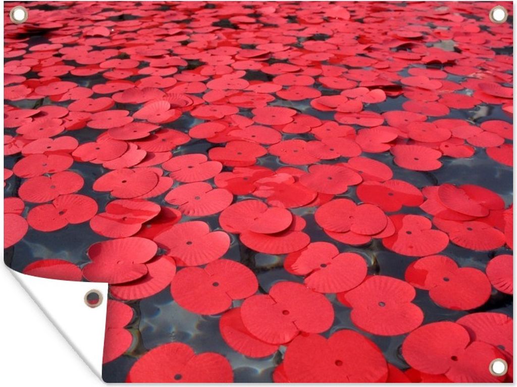 MuchoWow 40x30 cm Outdoor-Poster Gartendeko Sichtschutz Garten Poster für den Garten Roter Mohn auf dem Wasser
