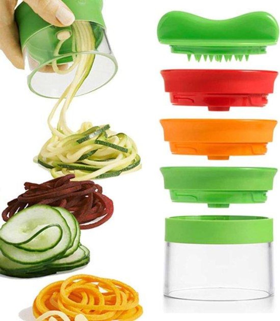 Spiraalsnijder für Gemüse - 3-in-1 Gemüseschneider für Zucchini, Karotten und Gurken, Ideal für Gesunde Mahlzeiten und Kreative Gerichte